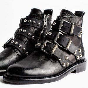 Zadig & Voltaire Laureen Buckle Studs Boots Size 7
